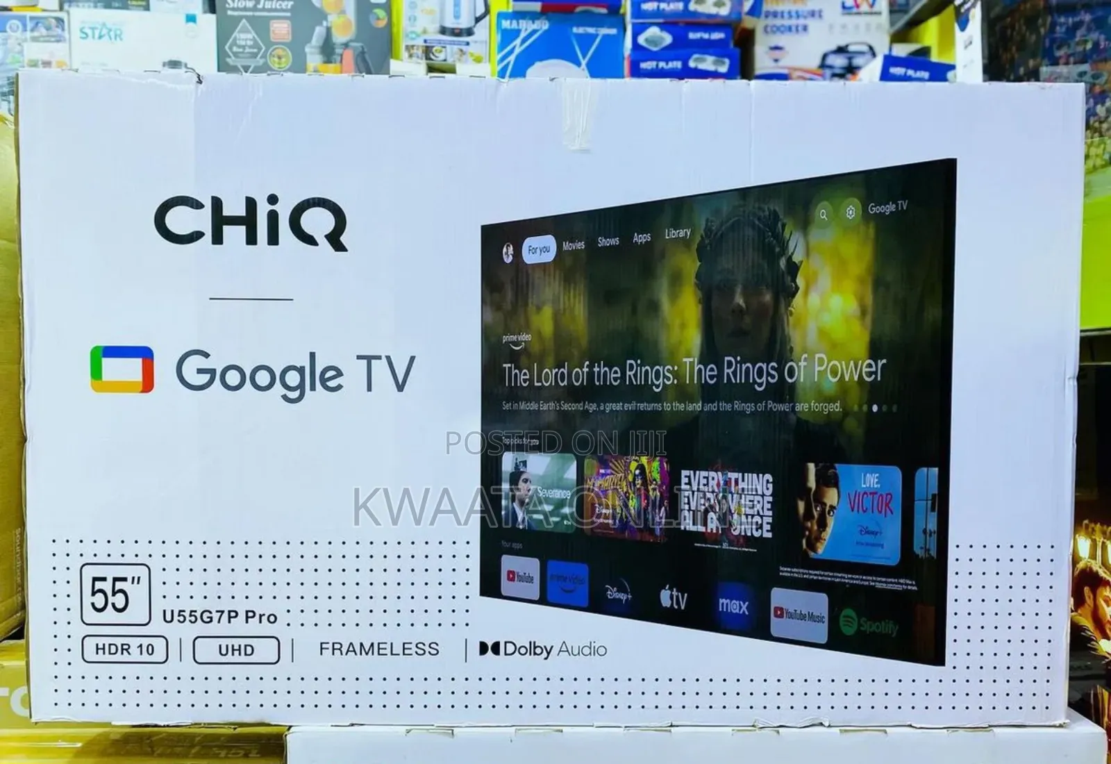 Chiq Smart Android Tv, Uhd., Wi-Fi, Google Assistant 3 Hdmi, 2 Usb
