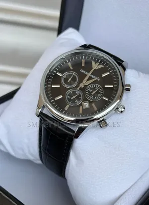 Empori Armani Men's Original Wrist Time Piece With Genuine Leather