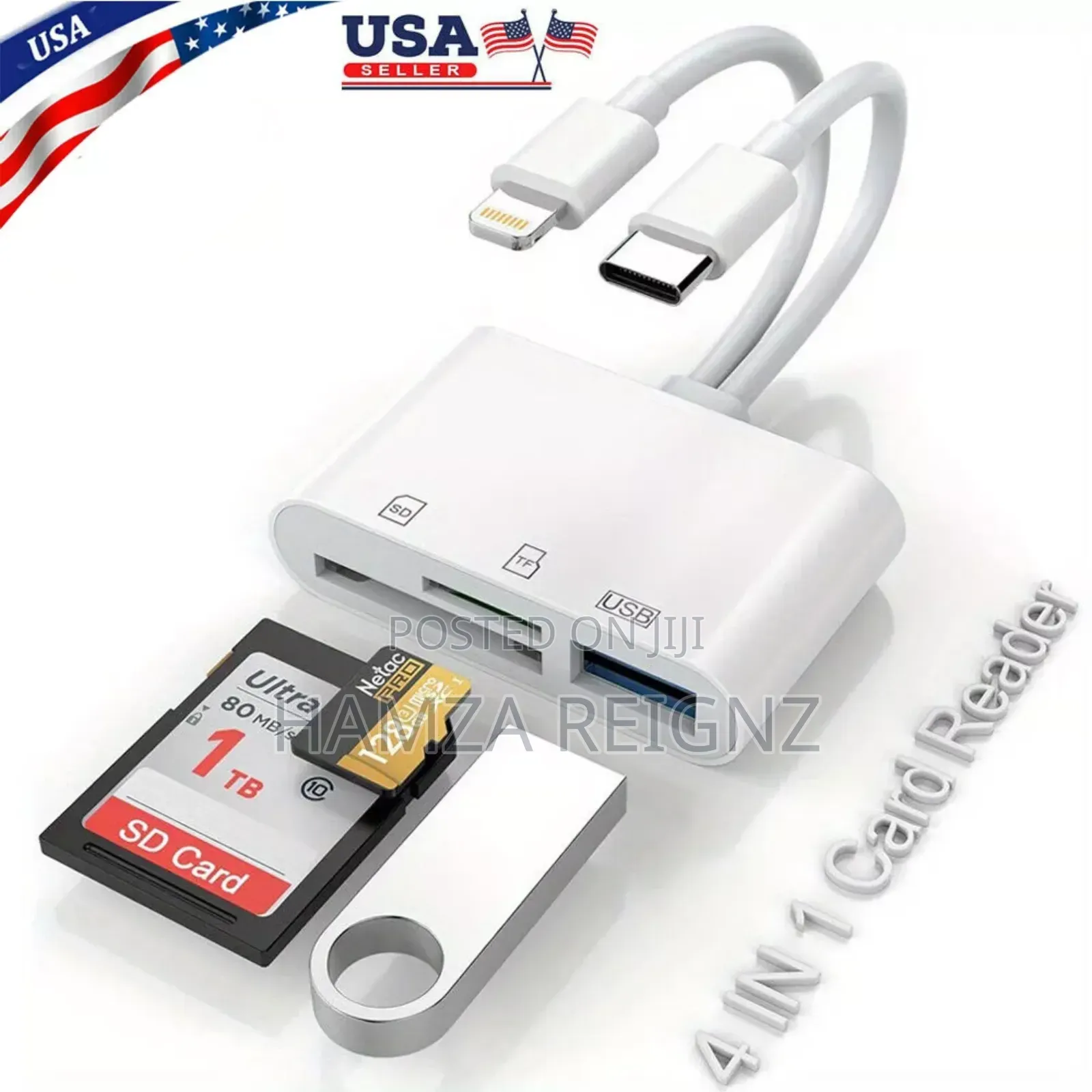 4 in 1 Type C Usb Otg Adapter Sd/Tf Card Reader