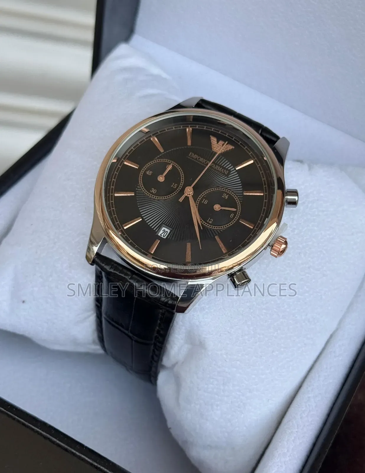 Golden Case Men's Original Emporio Armani Wrist Time Piece at Discount