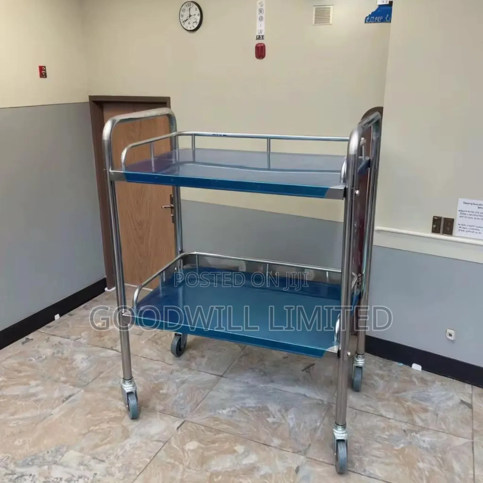 Metallic Trolley Double Shelves