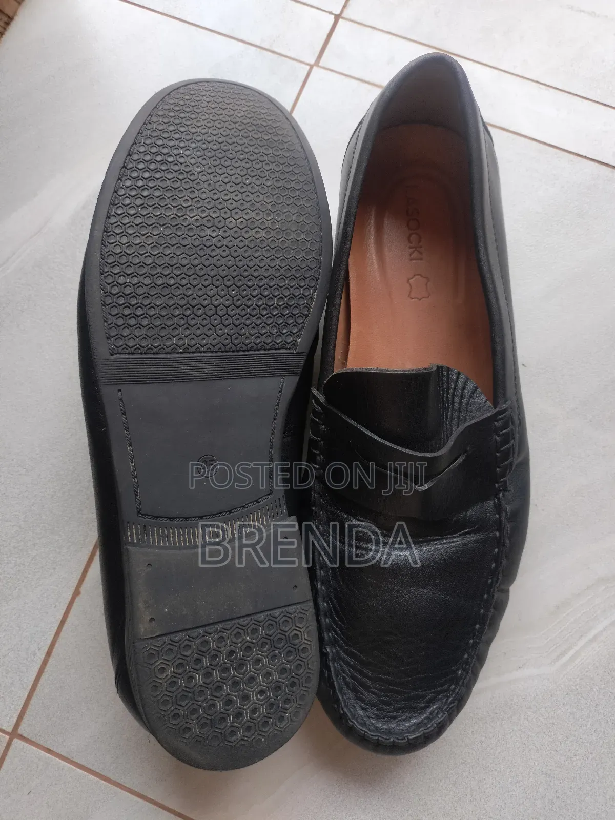Used Lasocki Black Leather Men Size 45 Shoes