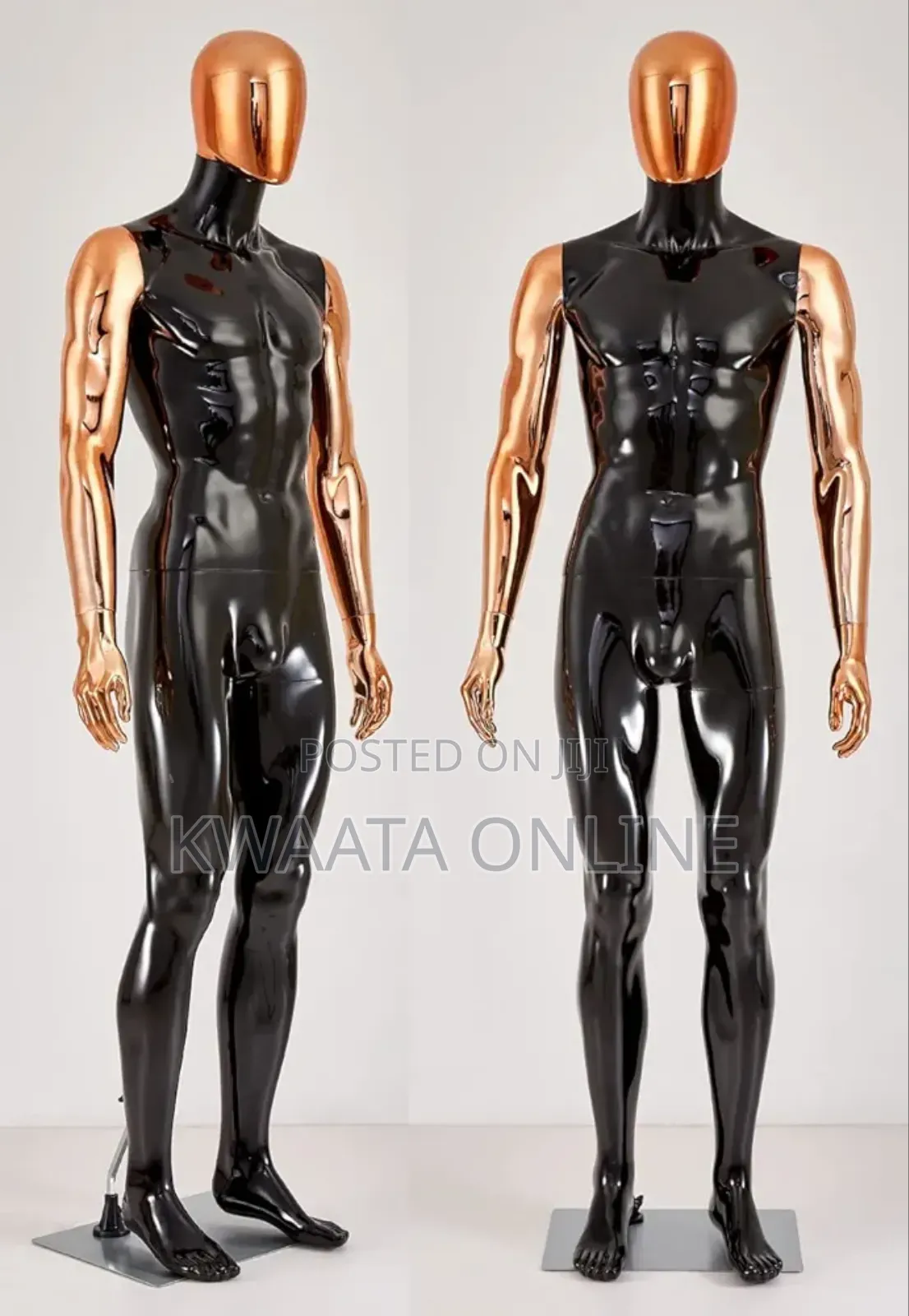 Beautiful Abstract Black Matte Lacquered Male Window Full Mannequin