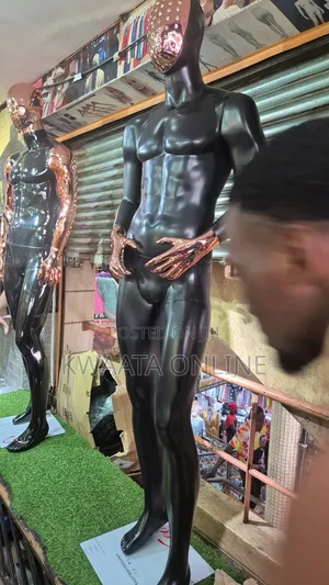 Beautiful Abstract Black Matte Lacquered Male Window Full Mannequin