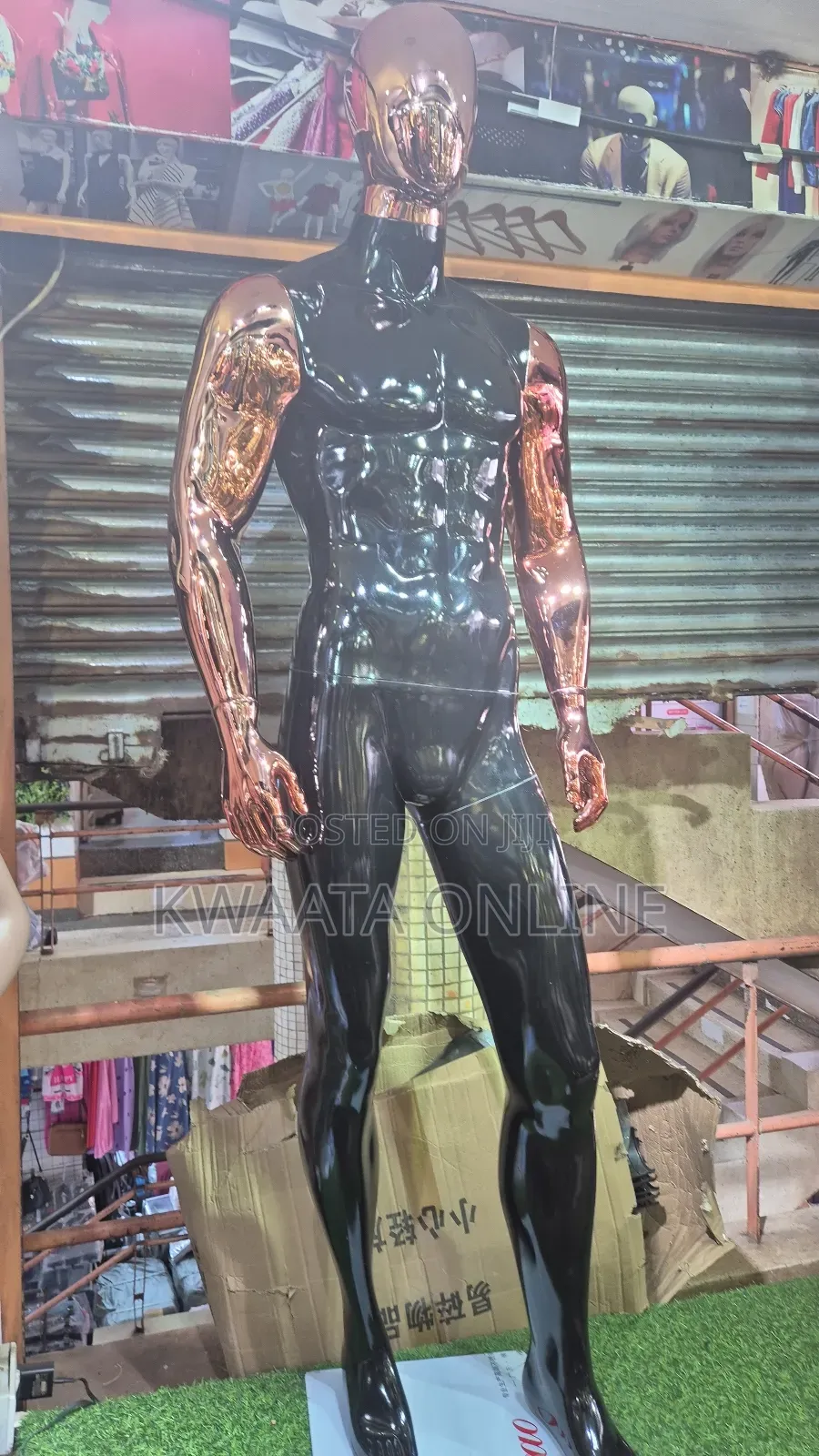 Beautiful Abstract Black Matte Lacquered Male Window Full Mannequin