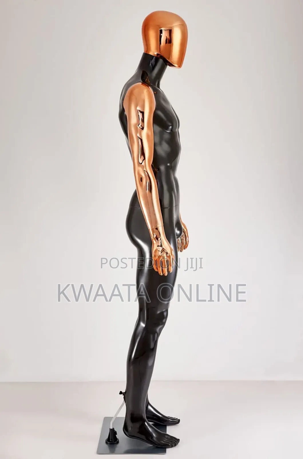 Beautiful Abstract Black Matte Lacquered Male Window Full Mannequin