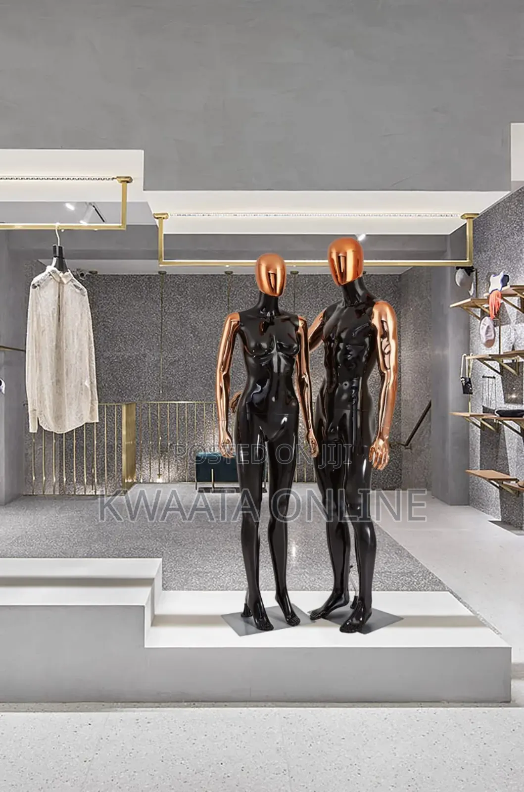 Beautiful Abstract Black Matte Lacquered Male Window Full Mannequin