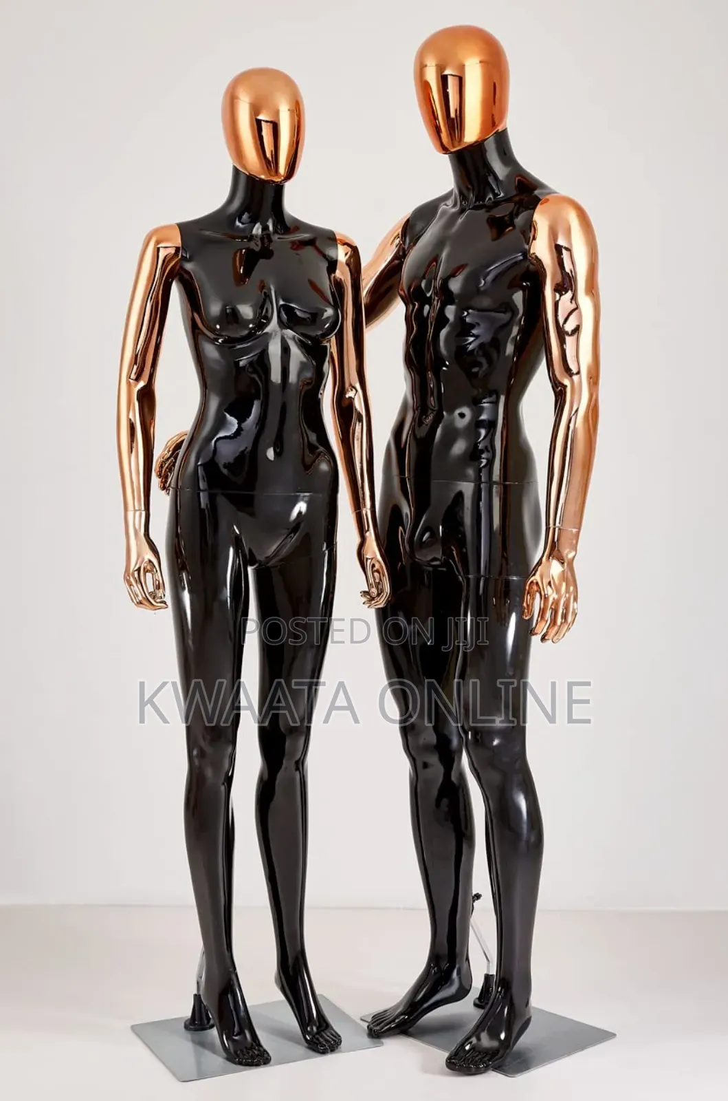 Beautiful Abstract Black Matte Lacquered Male Window Full Mannequin