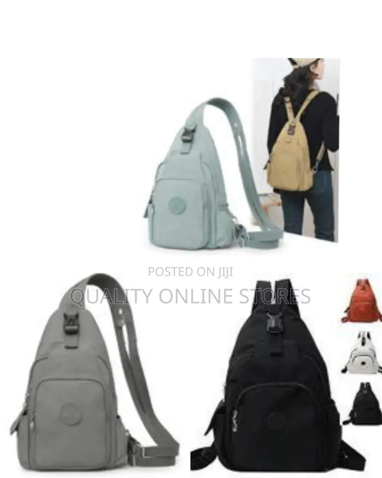 Multi-Pocket Chest Bag Lightweight Busines 3-Way Small Backpack Purse0