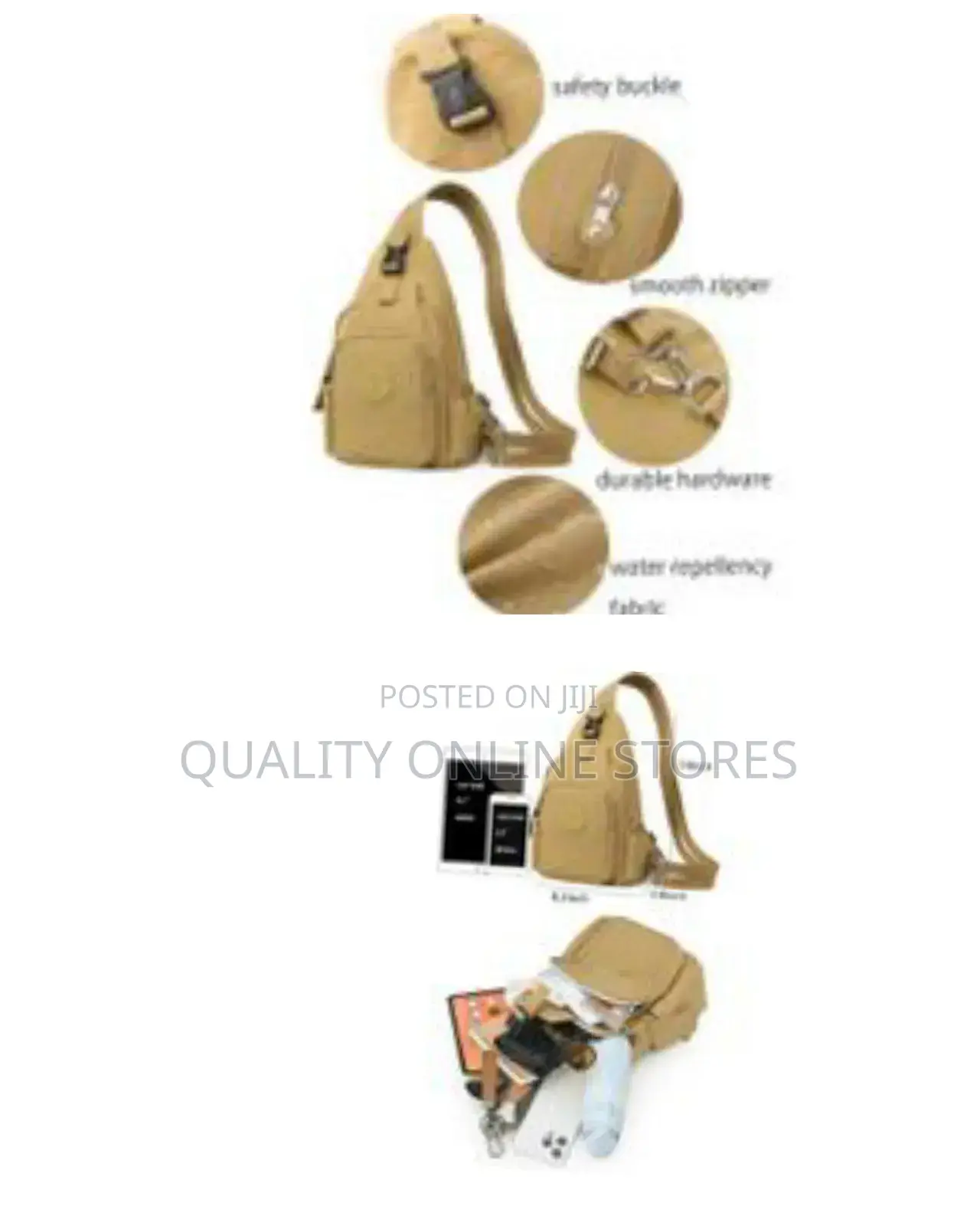Multi-Pocket Chest Bag Lightweight Busines 3-Way Small Backpack Purse0