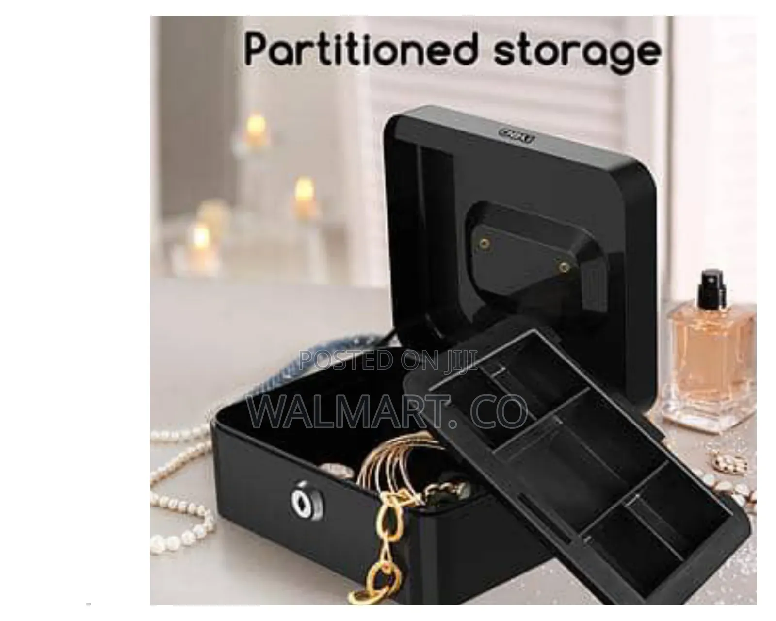 8 Metal Petty Cash Box-Black