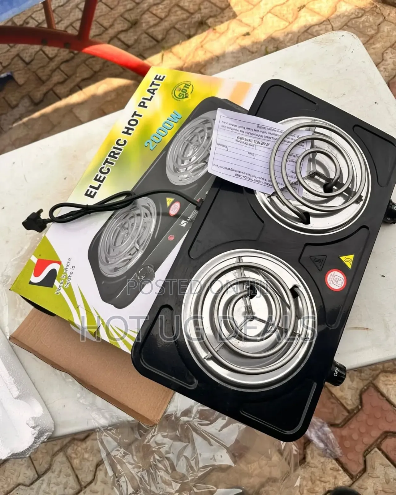 E-bester Double Coil Electric Hotplate - Black
