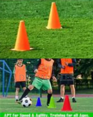 23cm Plastic Traffic Space Cone Marker Set of 6 Field Marking Equipmnt