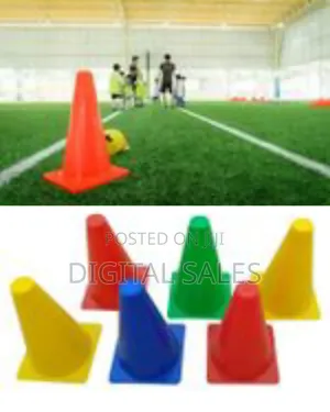 23cm Plastic Traffic Space Cone Marker Set of 6 Field Marking Equipmnt