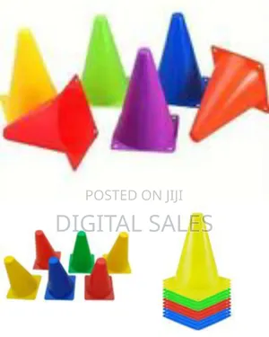 23cm Plastic Traffic Space Cone Marker Set of 6 Field Marking Equipmen