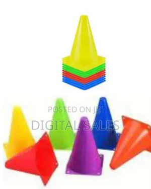 23cm Plastic Traffic Space Cone Marker Set of 6 Field Marking Equipmen