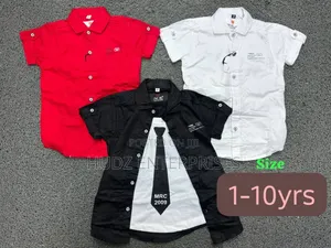 1 to 10 Years Kids Shirts Red , Black and White