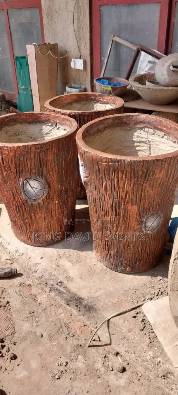 Pot For Flowers Made Out Of Cement