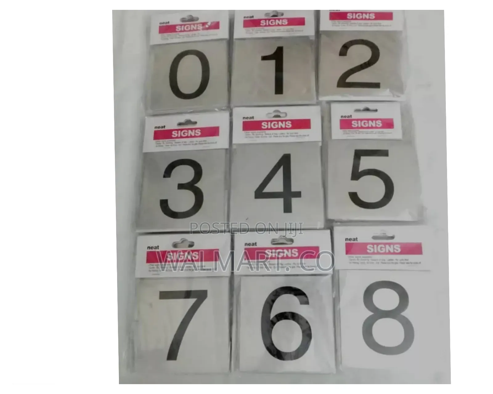 10 Pcs Self Adhesive Metal Effect Door/House Numbers/Sign/Stickers 0-9