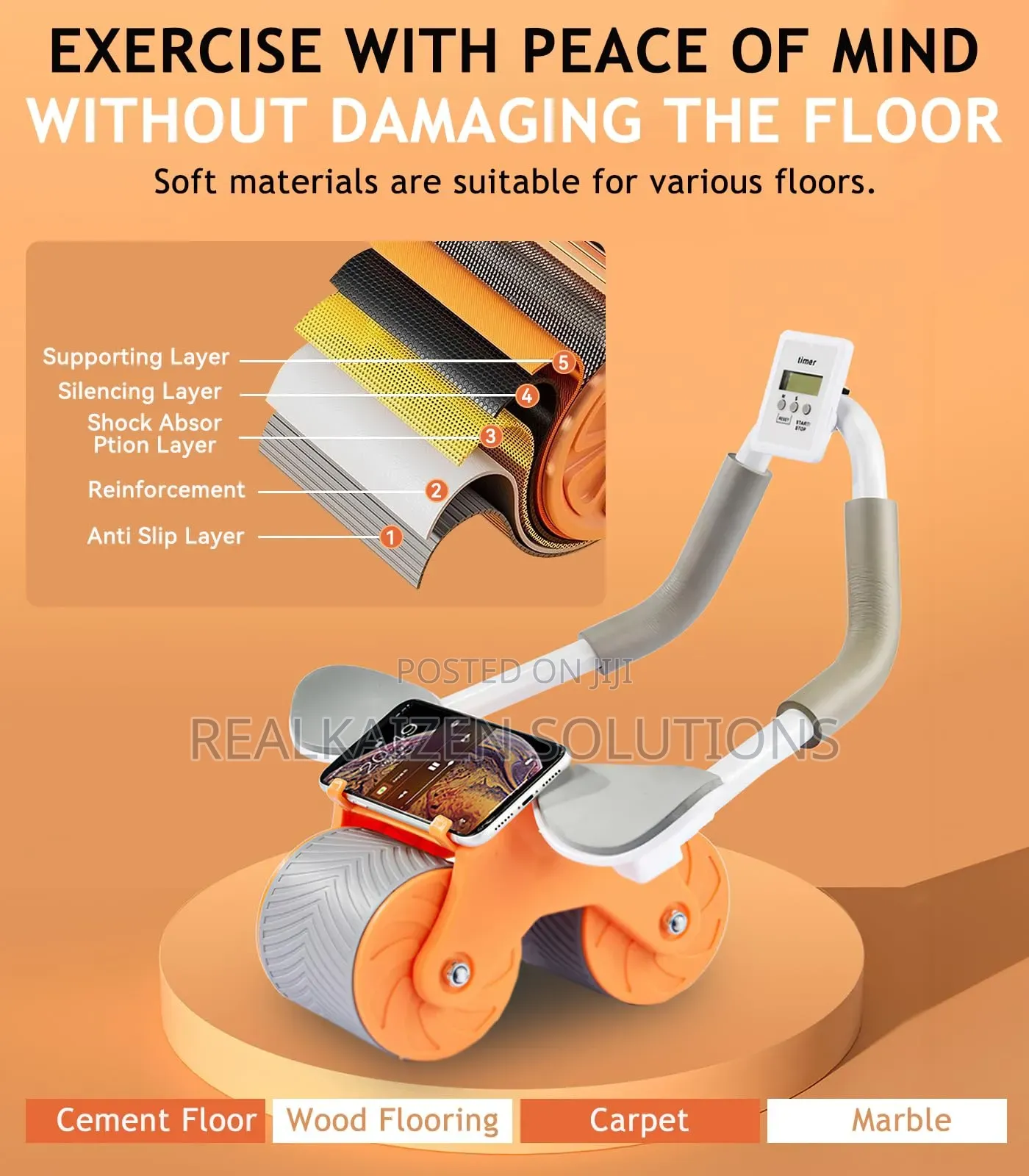 Automatic Rebound Abdominal, With Elbow Support Ab Roller Wheel