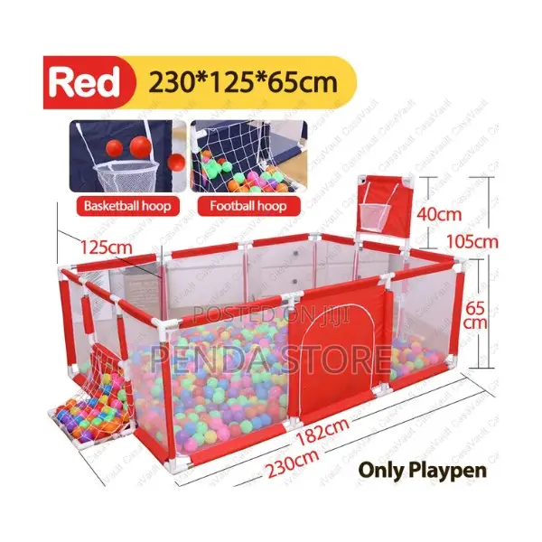 Baby Play Pen With Balls – Spacious Rectangular Baby Play Pen