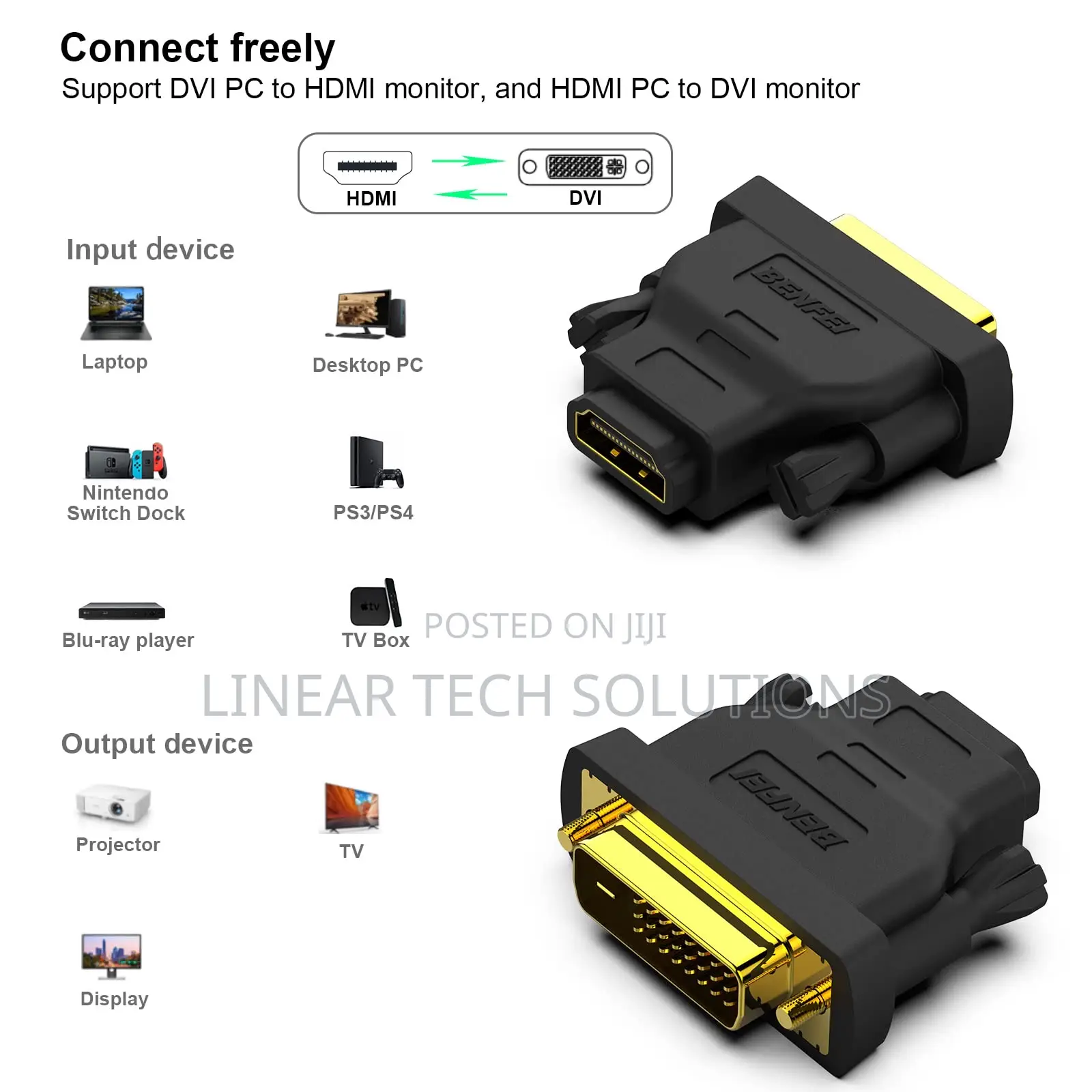Dvi to Hdmi, Bidirectional Dvi-D to Hdmi Male to Female Adapter