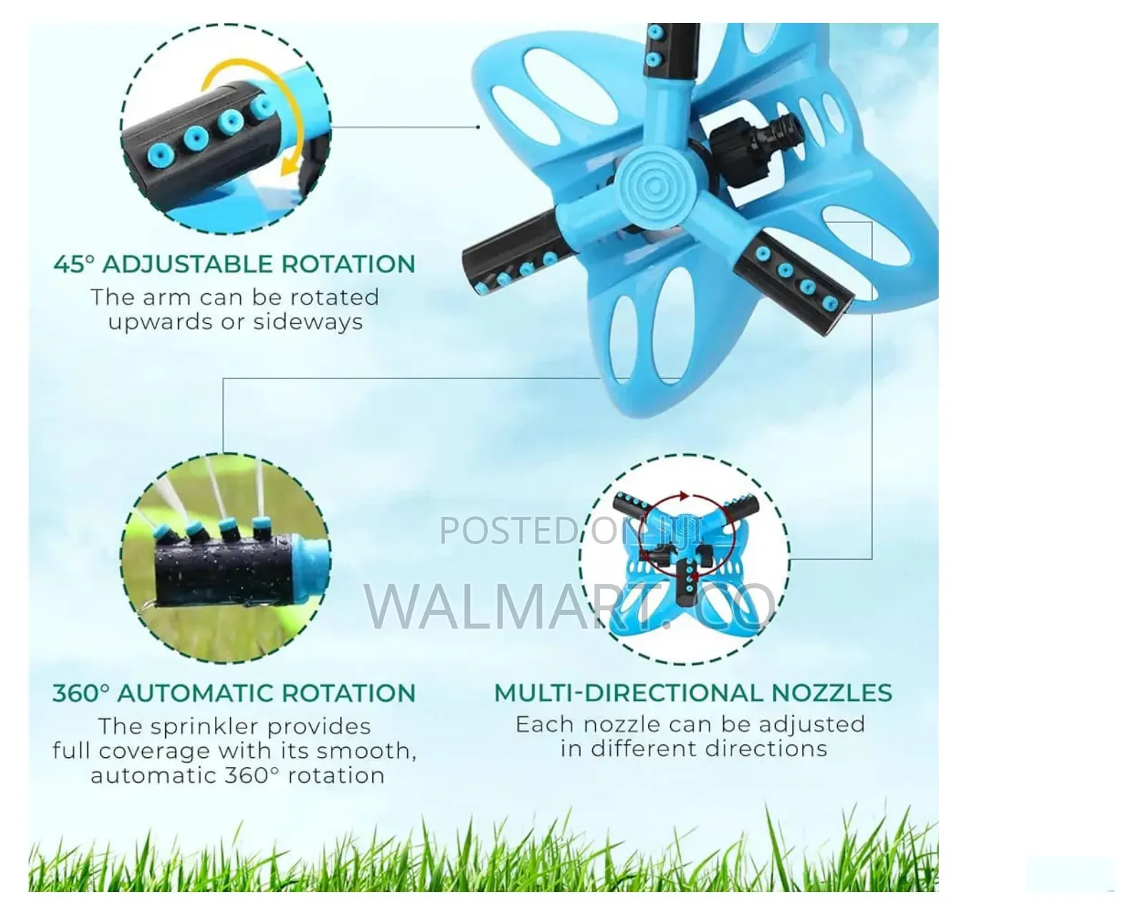 Garden Water Pressure Sprinkler-Blue
