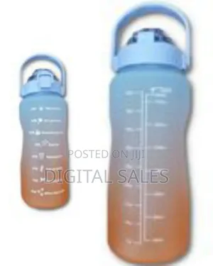 2l Time Marked Fitness Jug Outdoor Frosted Water Bottle, Color May