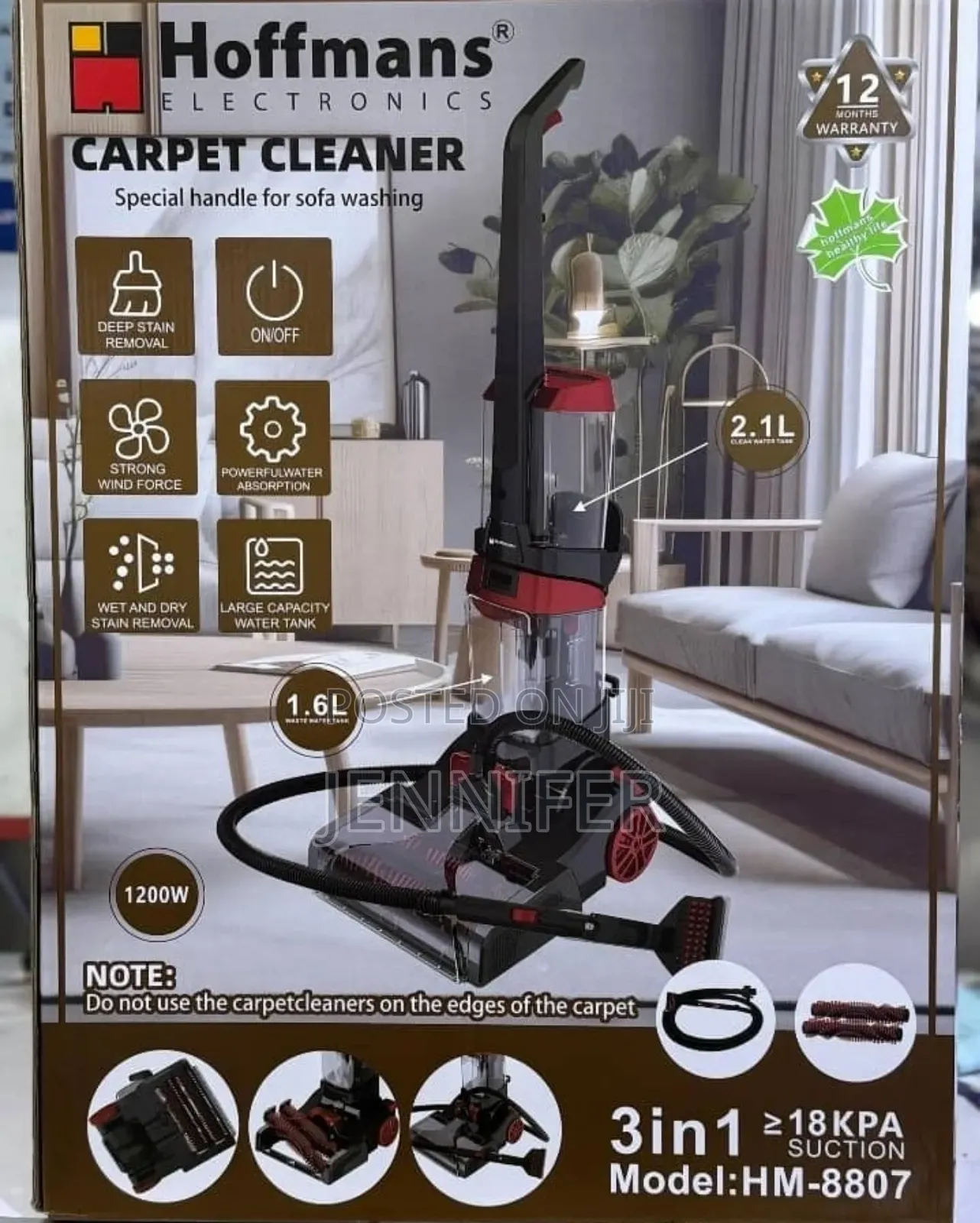 3in1 Hm-8807 Hoffmans Carpet Cleaner