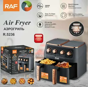 8 Liter(4l+4l) Raf Air Fryer, 2800w, Hot Oven Cooker,R-5236