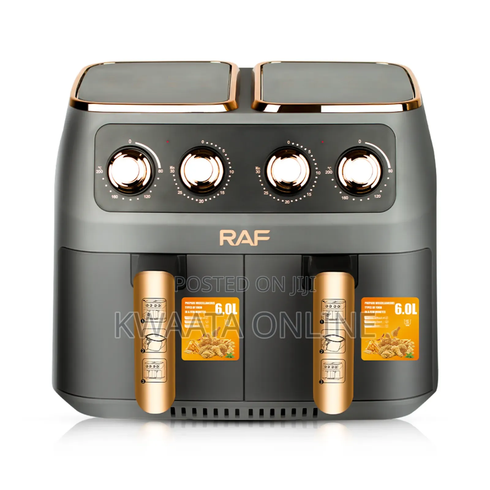 8 Liter(4l+4l) Raf Air Fryer, 2800w, Hot Oven Cooker,R-5236