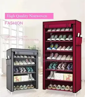 Single Column Metallic Shoe Rack Maroon