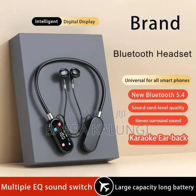  Color Screen Headset Led Battery Hanging Neck Design for Sports