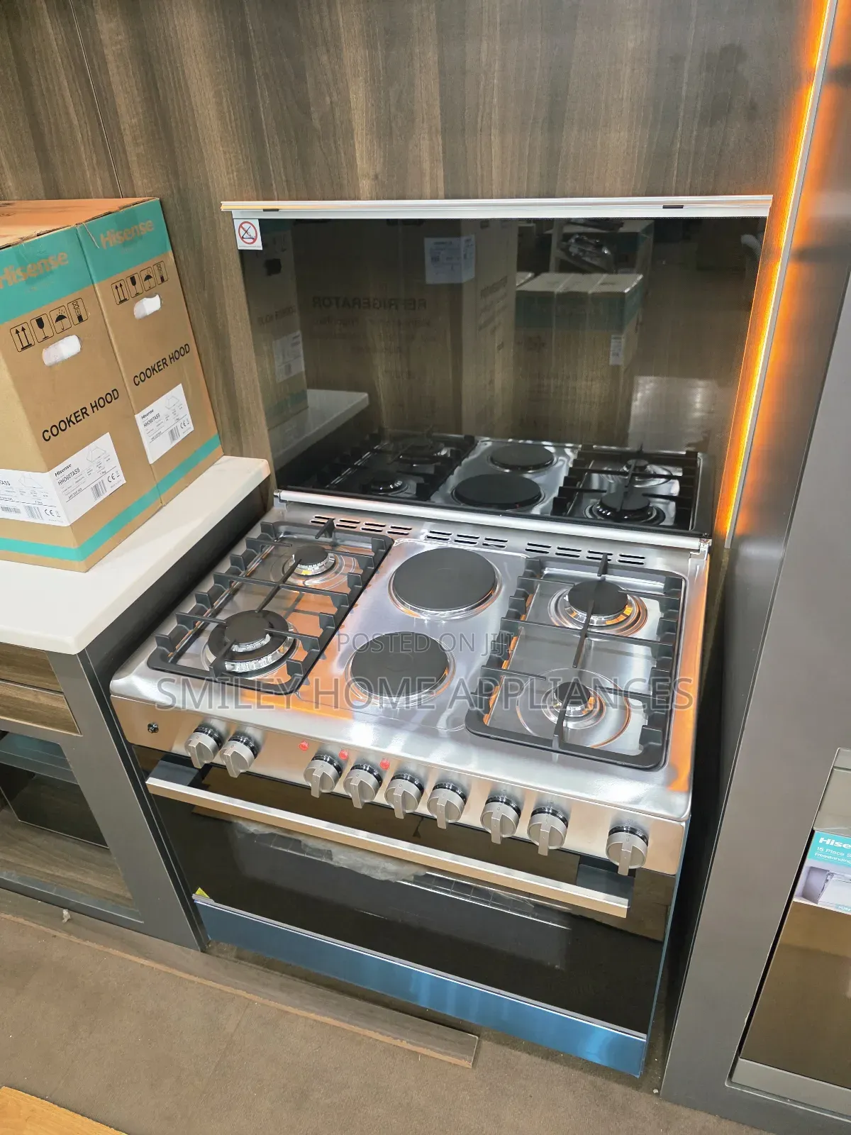 Newly Discounted Hisense 90cm by 60cm Stainless Steel Cooker 6 Burners