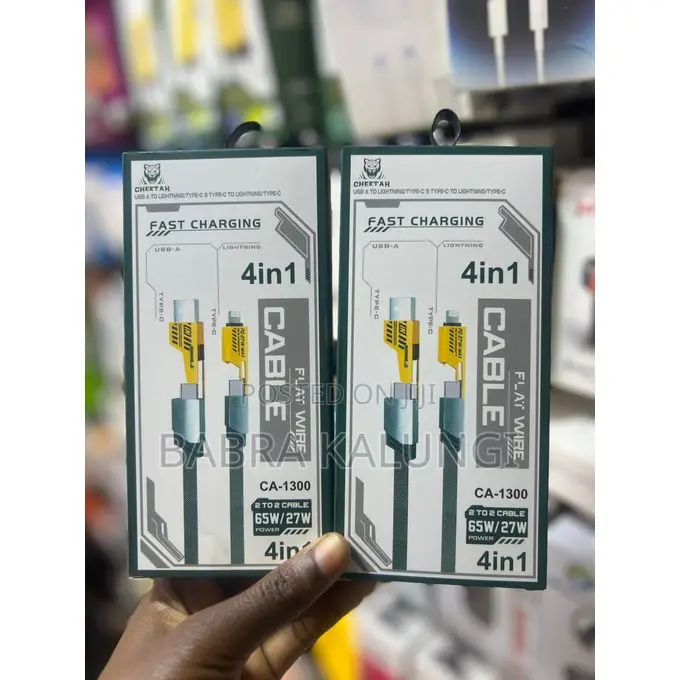 Cheetah Ca-1300 Metal Usb Fast Flat Wire Charging 2to2 Cable