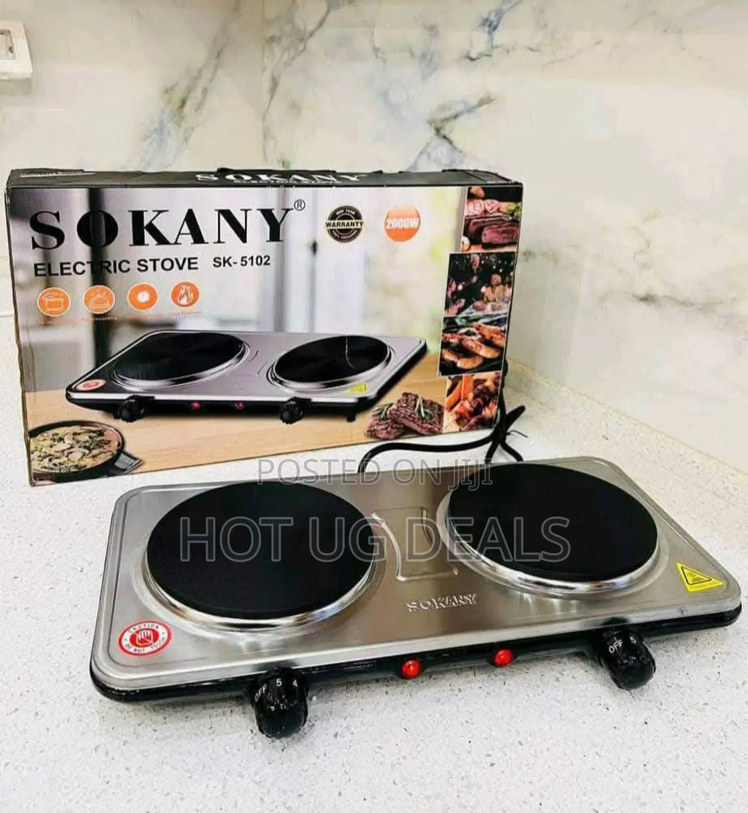 Sokany Sk-5102  Double Electric Solid Hot Plate Stove.