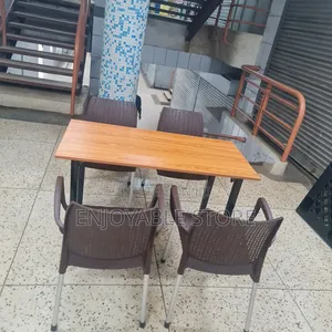 Foldable Wooden Table and Chairs Wooden Table and Plastic Chairs