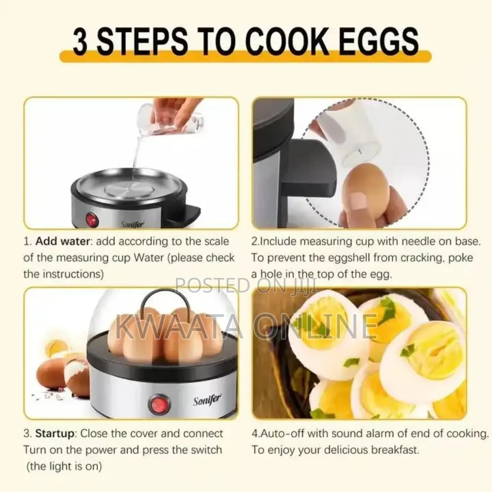 Sonifer Sf-1501, 350 Watt, 7 Egg Cooker, Electric Egg Boiler