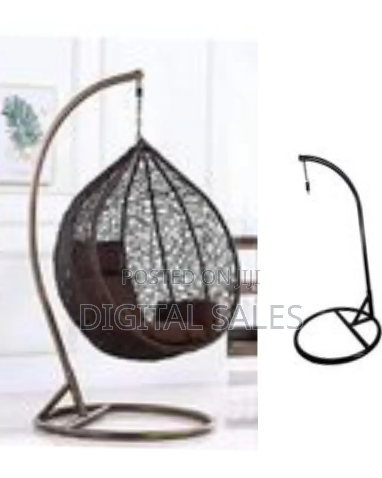 Hanging Basket Chair Ceiling Egg Iron Rattan Single Seater Hammock