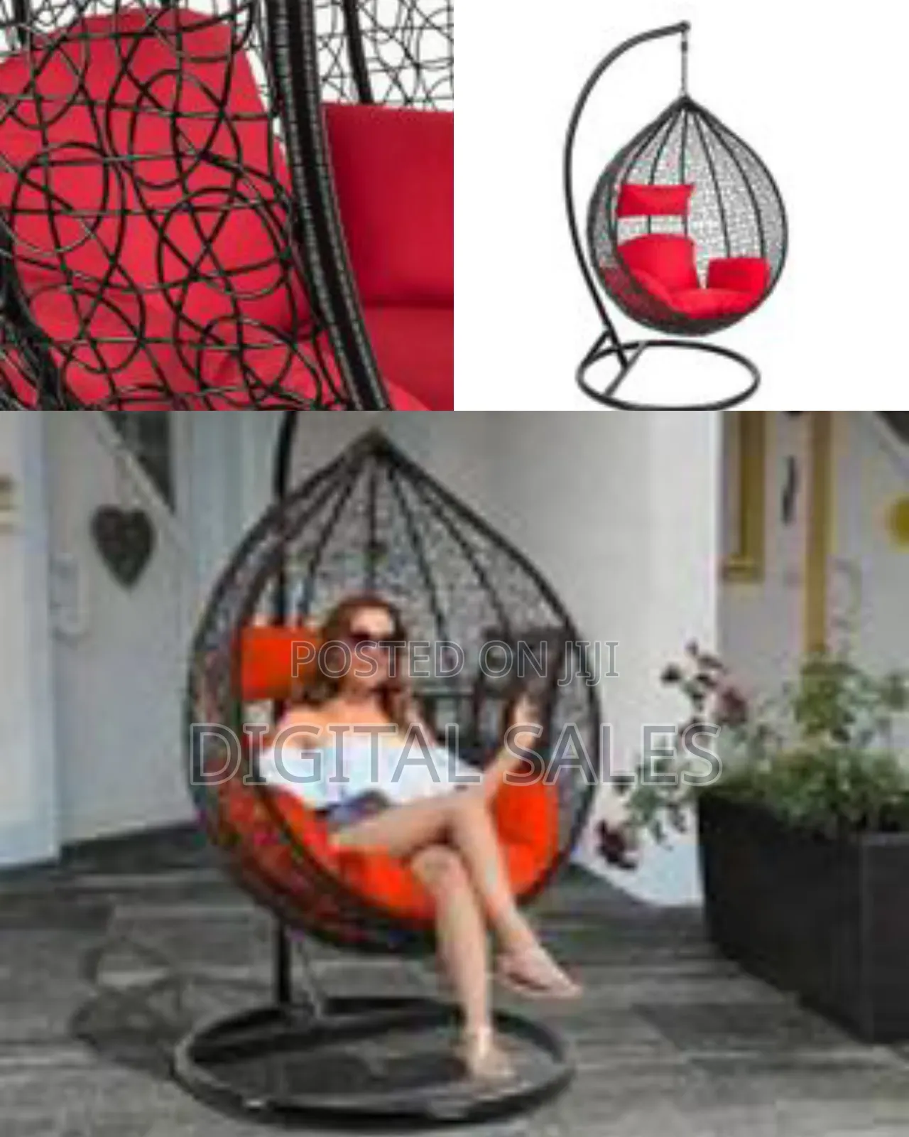 Hanging Basket Chair Ceiling Egg Iron Rattan Single Seater