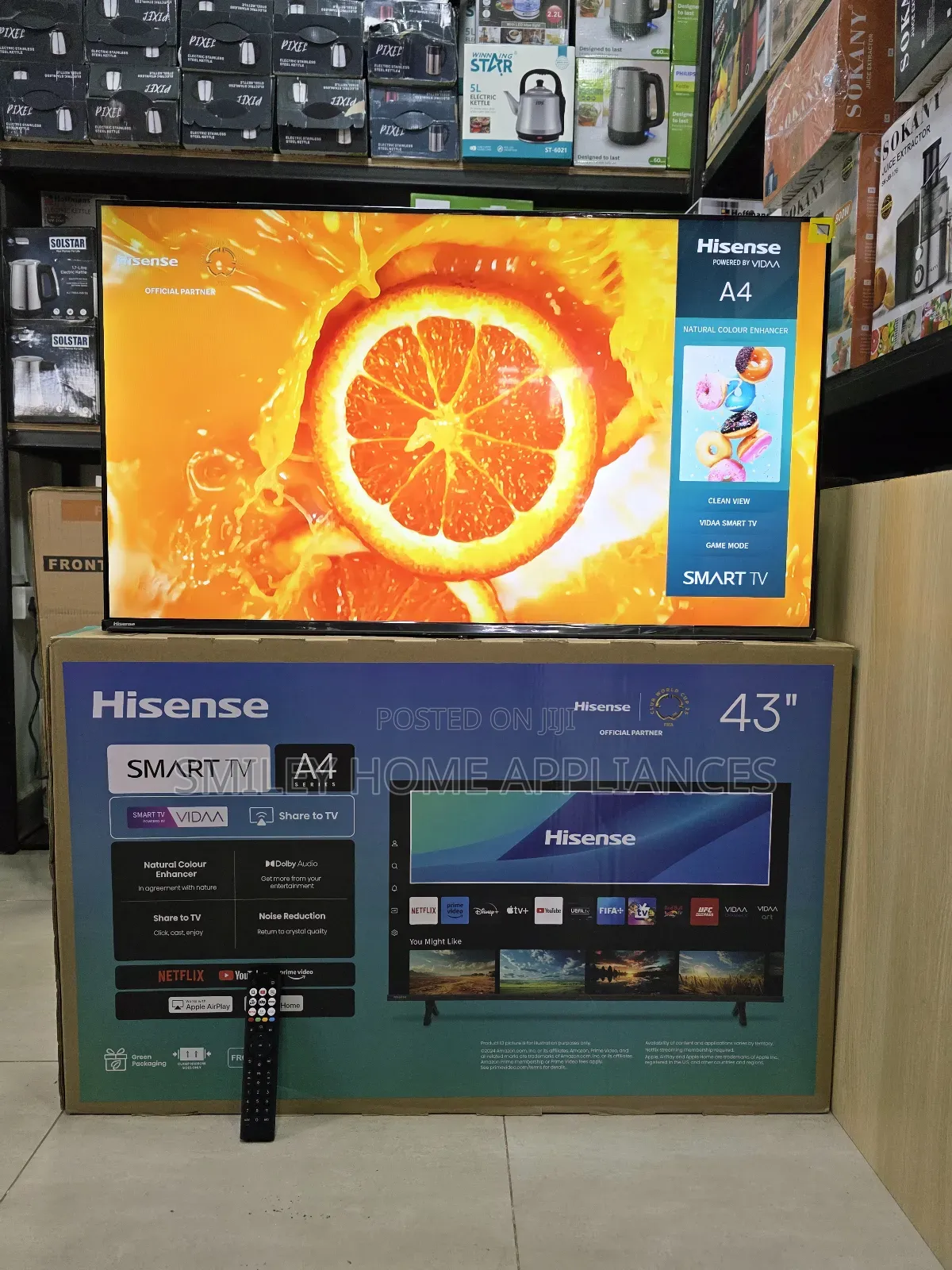 A4 Series Hisense 43inches Vidaa Full-Hd Smart Frameless Digital Tv