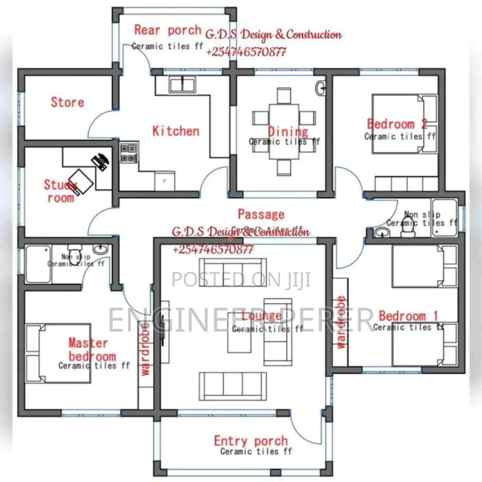 Fantastic 3 Bedrooms House Plan.