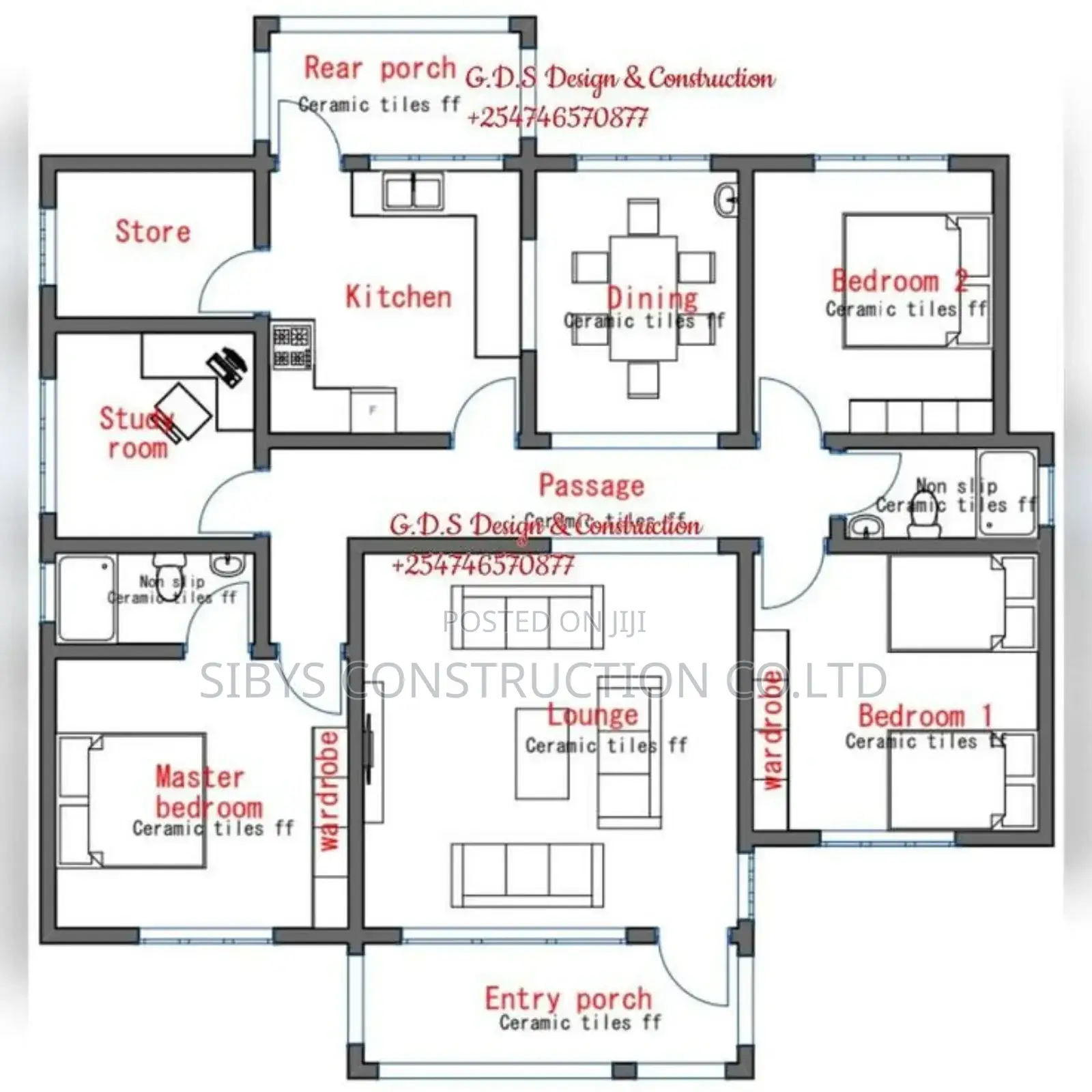 Fantastic 3 Bedrooms House Plan.