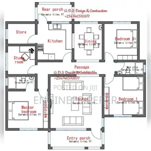 Fantastic 3 Bedrooms House Plan.