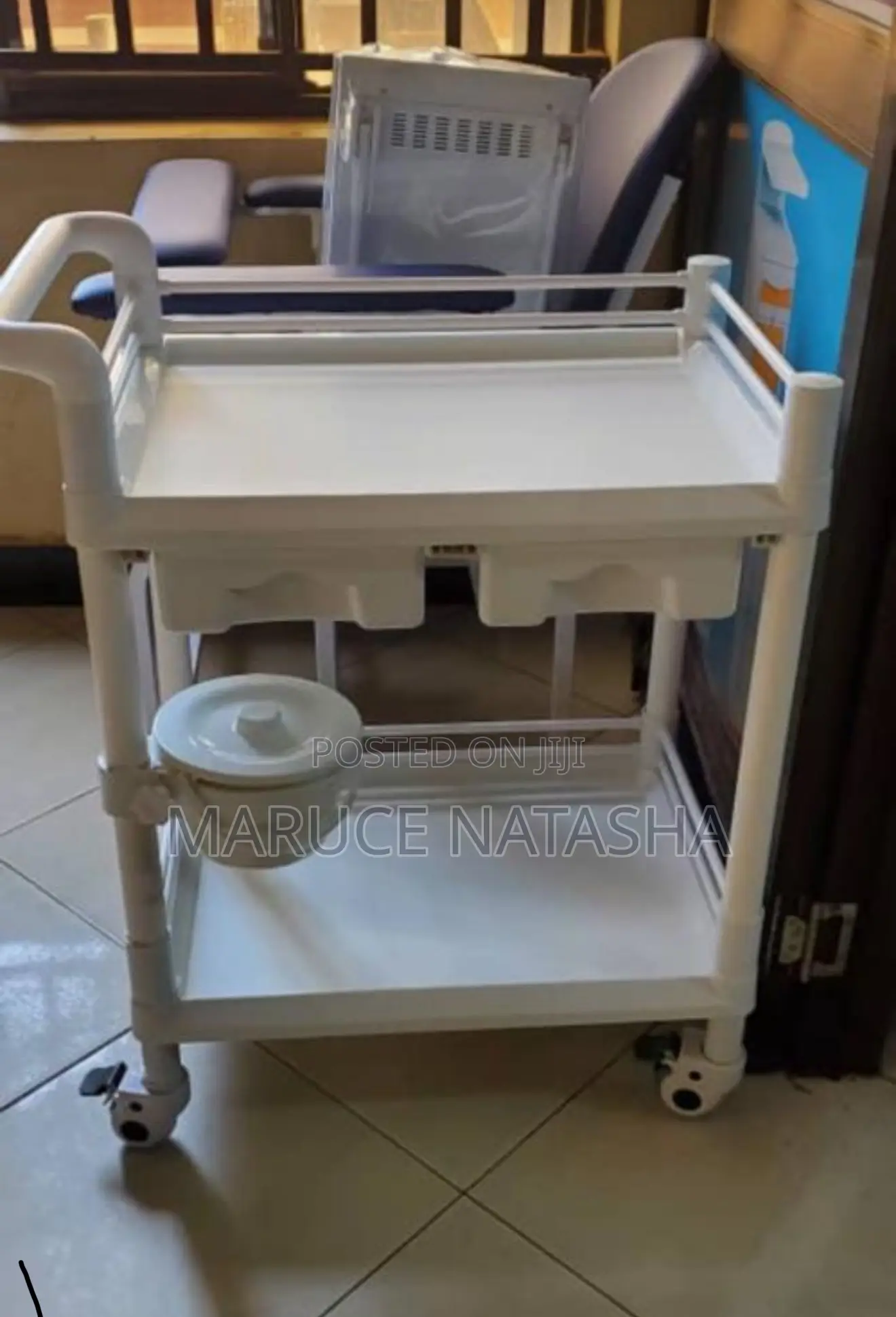 Two Shelves Plastic Instrument Trolley