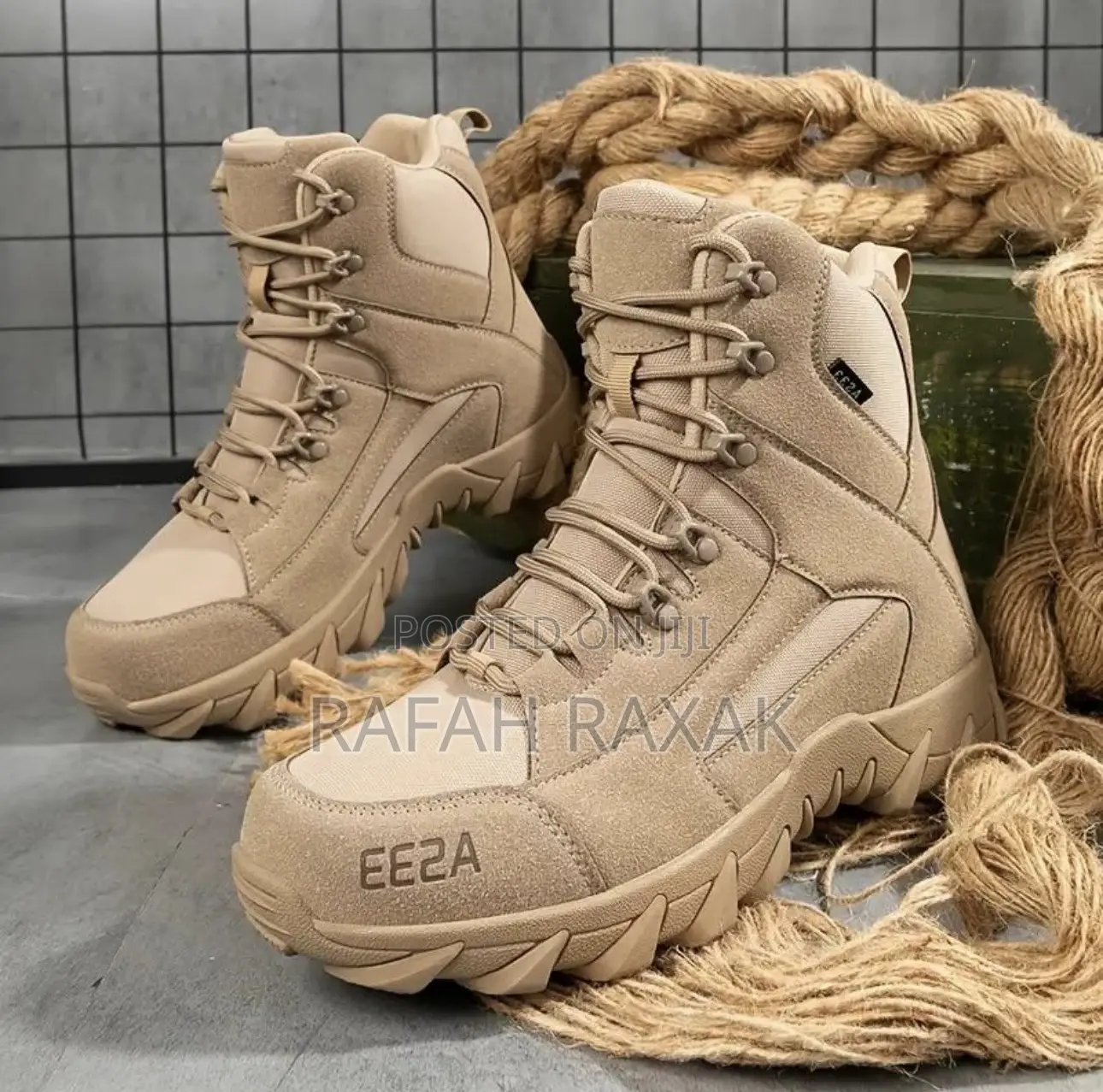 Men’S Khaki A533 Outdoor Tactical Hiking Desert Boots