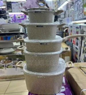 Set Of 9 Pcs Of Granite-coated Cookware Set
