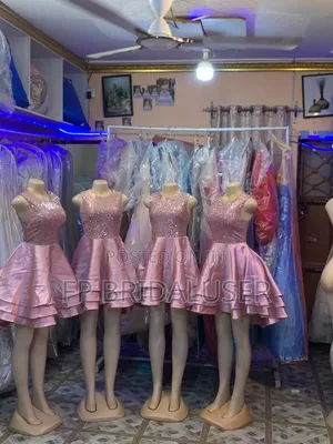 Bridesmaids Changing Short Pink Dress 4pcs