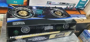 Double Gas Burner Glass Black