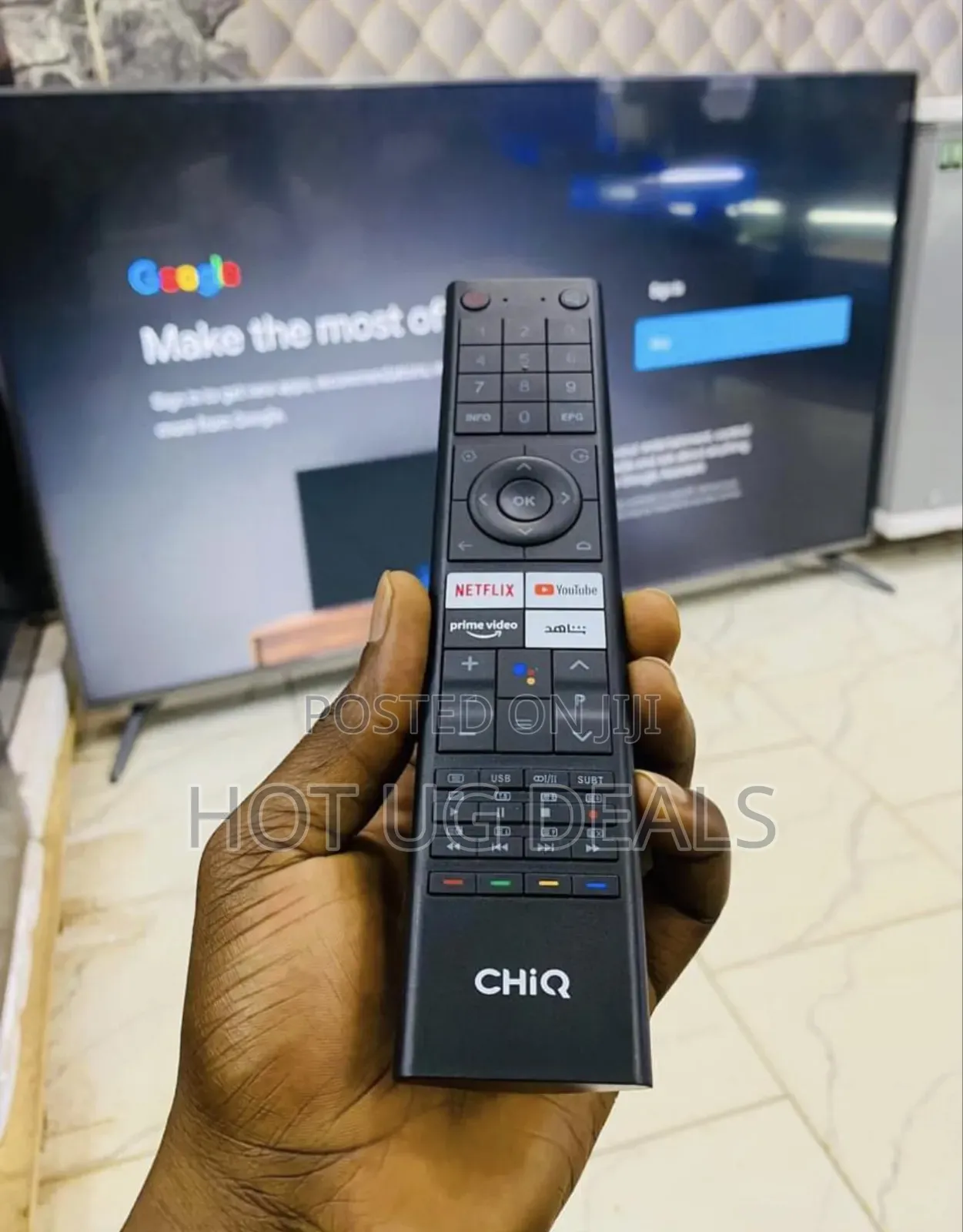 Chiq 75 Inches Led 4k Qled Google Tv With Hey Google - 3years Warranty